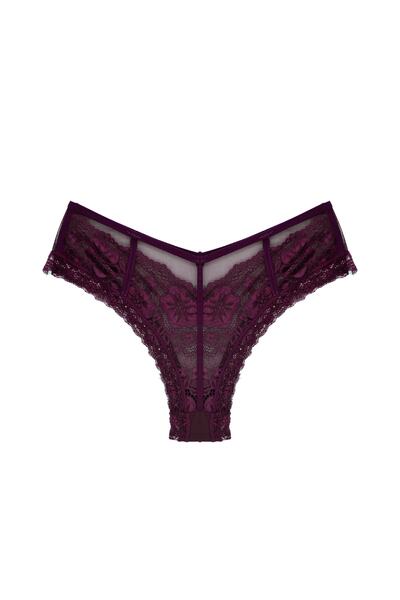 Zena 2li Önü Tül Arkası Ip Detaylı Dantelli Kadın Külot