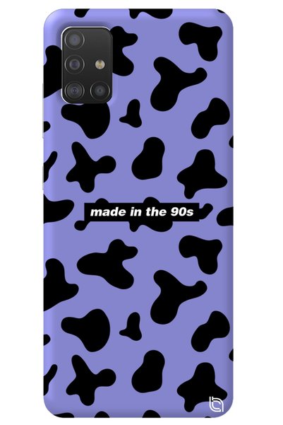 WANNA PROTECT Samsung A71 Lilac Colored Premium Velvet Inside 90S Patterned S...