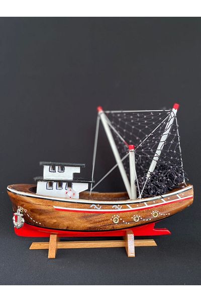 AYHAN KOTRA Black Sea Fisherman - Wooden Model Ship Model Box, Handmade Home and Office Gift Accessory Boat