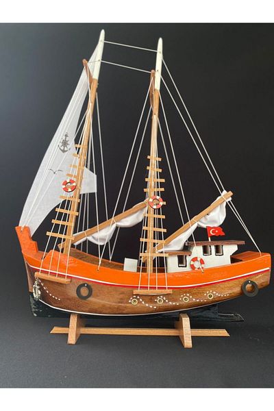 AYHAN KOTRA Black Sea Taka, Cloth Sailing Wooden Model Ship Model Handmade Home, Office Gift and Accessory