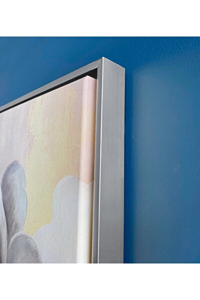 Markazip Gümüş Metal Çerçeveli Kanvas Tablo 90x90cm Kod: Lk470-g