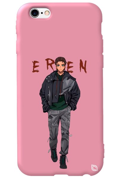 WANNA PROTECT iPhone 6 6S Pink Premium Velvet Inside Attack on Titan Eren Pat...