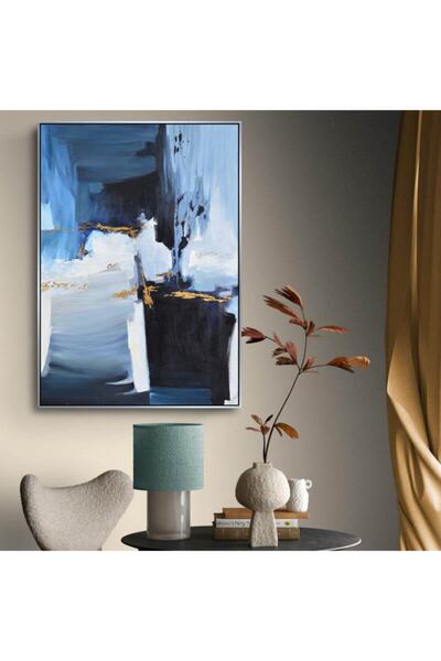 Markazip Gümüş Metal Çerçeveli Kanvas Tablo 70x100 cm Lk486-g