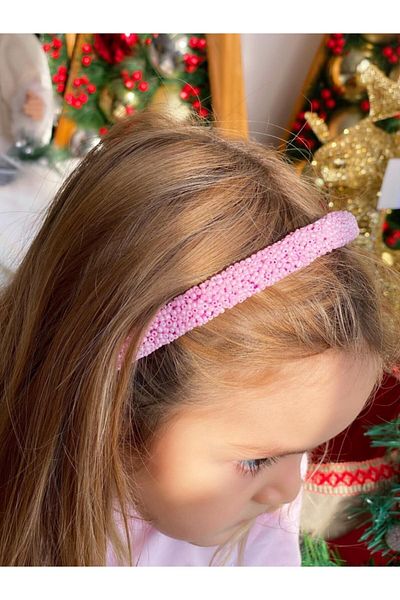 QUEEN AKSESUAR Complete Mini Stone Bead Covered Candy Pink Crown Children's Adult Crown
