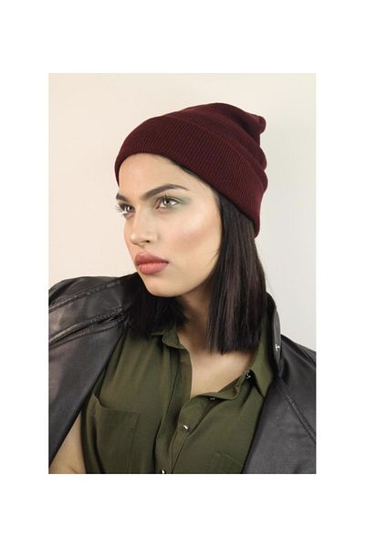 BY SCK Claret Red Beret Winter Basic Knitted Knitted Beret