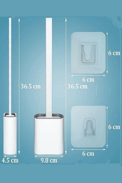 AKCAKESE Silicone Bathroom Toilet - Toilet Bowl Cleaning Brush and Holder Set