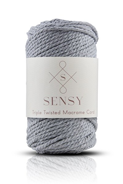 SENSY Premium 3 Twist Macrame Rope 3mm Three Twist Σχοινί Σχοινί Σετ 3 τεμαχίων Milk Coffee-Light Grey-Ecru