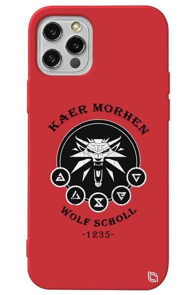 WANNA PROTECT iPhone 13 Pro Red Color Premium Velvet Inside the Witcher Patte...