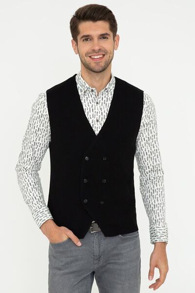 Nacar Sıyah Erkek Yelek