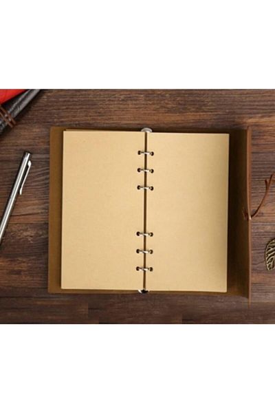 GiralStore Leaf Patterned Special Leather Notebook Agenda