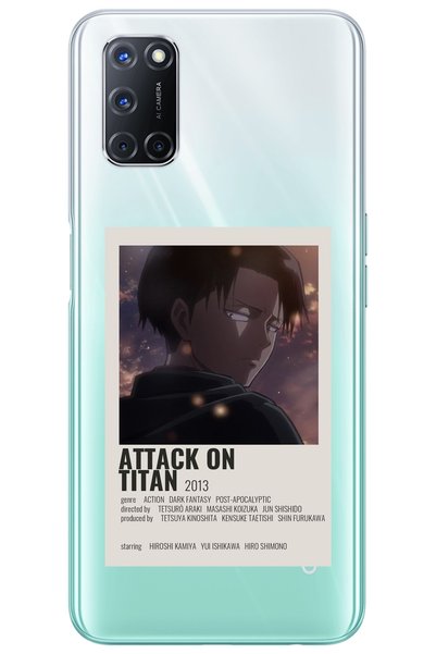 WANNA PROTECT Oppo A52 Attack on Titan Levi Patterned Transparent Silicone Ph...