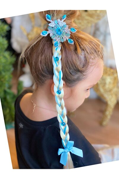 QUEEN AKSESUAR فاخر كريستال حجر الخرز فضي ندفة الثلج طويل المزيف الأصفر جديلة...