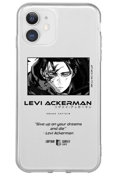 WANNA PROTECT Iphone 11 Attack On Titan Levi Desenli Desenli Şeffaf Silikon T...