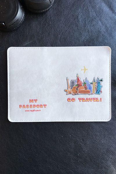 ViP GiFT Voyager Passport Case Minimalist Vegan Leather Passport Holder Pink Printed