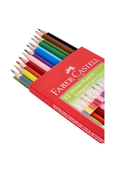 Faber Castell Комплект от 12 цветни молива Faber-Castell, триъгълни, с острилка