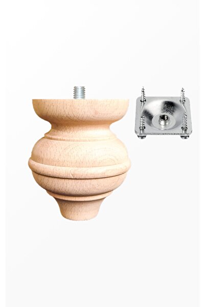 turanahşap Picior de canapea din lemn - Canapea - Unitate TV Baza - Potrivit pentru canapea - Lungime: 12 Cm Diametru: 9,2 Cm