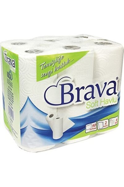 Brava Soft Tower 6 Lı Ev Tipi Rulo Havlu (4 X 6 Lı =24 Adet )
