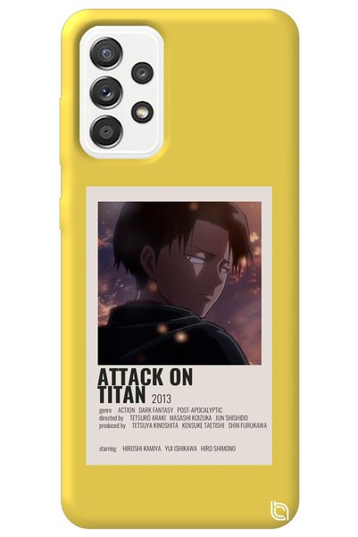 WANNA PROTECT Galaxy A72 Compatible Yellow Premium Velvet Attack on Titan Lev...