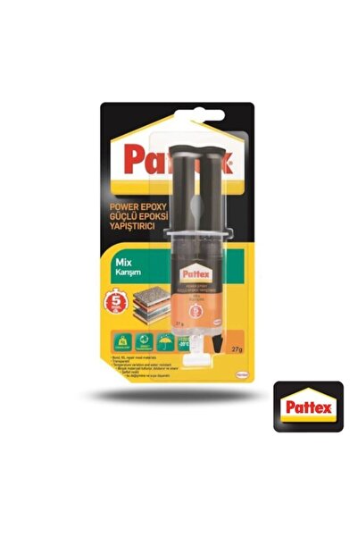 Pattex Power Epoxy Mix Güçlü Enjektörlü Çiftli Yapıştırıcı 27 Gr