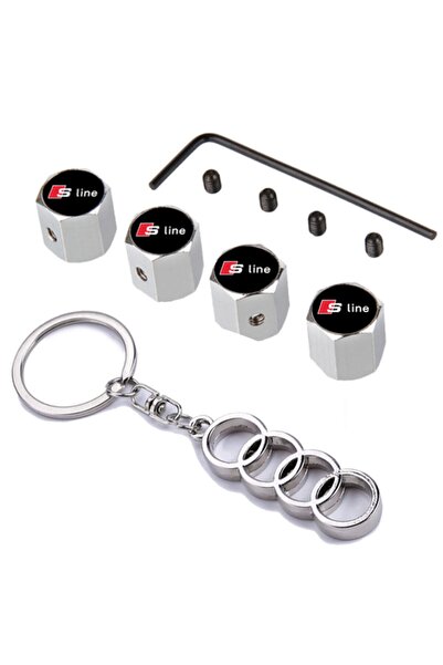 GARDENAUTO Audi A5 2008-2015 S Line - Chrome Allen Valve Cap & Keychain
