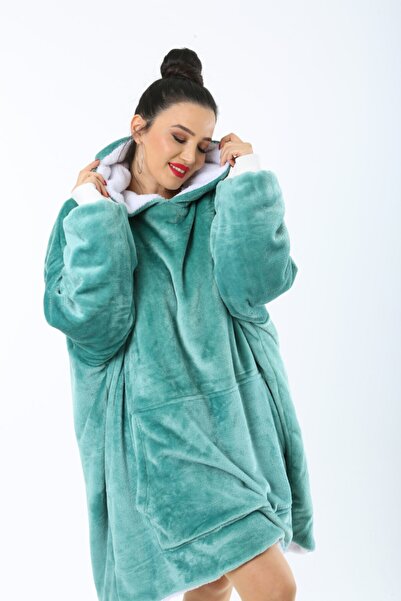 Marco Brown Yumuşak Giyilebilir Battaniye Peluş-çantalı-çift Katlı