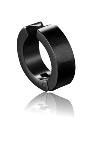 Tahtakaledeyim Steel Earrings Non-Hole Compressed Unisex Black Color 1 Piece