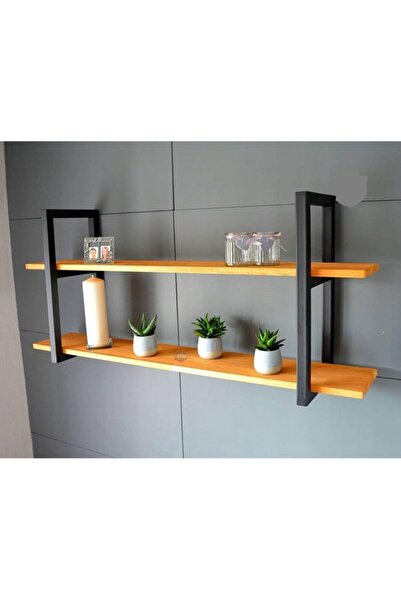 UmutHomeDesing Metal Masif Ahşap Duvar Rafı.