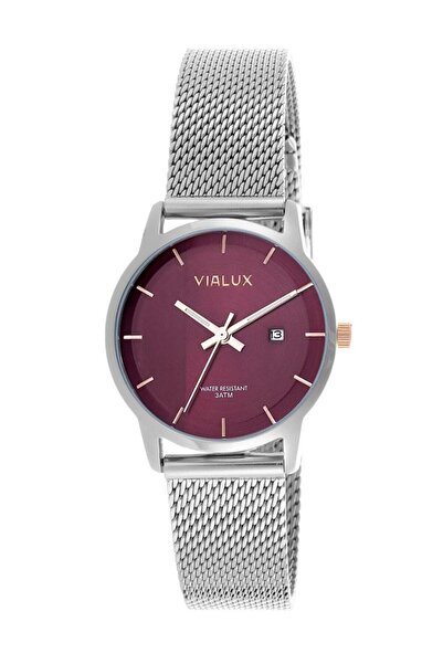 Vialux Aj536s-14sr Çelik Kasa Çelik Hasır Kordon Kadın Kol Saati