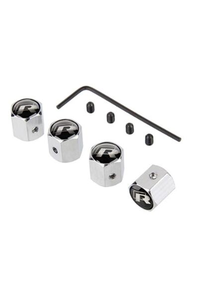 GARDENAUTO غطاء صمام معدني قابل للقفل بلون الكروم مع شعار Volkswagen Polo Cla...