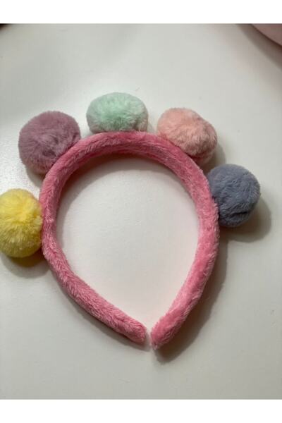 Dekordan House Girl's Plush Colorful Crown with Pompom