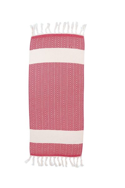 CottonTherapy 2 Pack Diamond 40x90cm Towel Peshkir Bathroom Kitchen Runner Hand Face Head Decorative Towel Red Buldan Handwork