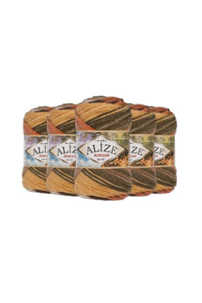 Alize Burcum Batik - 100g X5 Pieces 6060 Model Outfit