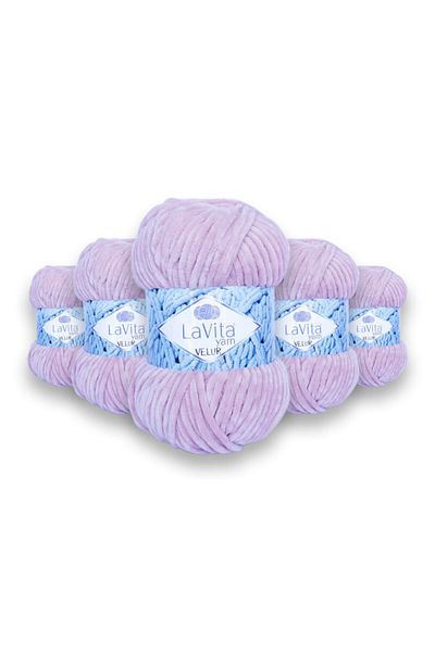 LaVita Yarn 5'λι Πακέτο Velur Baby Καμβάς - Νήμα Amigurumi Χειροποίητης Πλέξης Taka (4002-PUDRA)