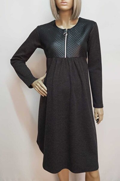 Tria Quilted Zippered Maternity Dress - Robe