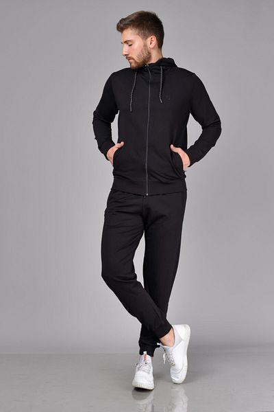 TUSSE Men's Black Hooded Tracksuit Set