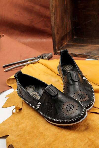 Lal Shoes & Bags Balerini Loyd (100%) din piele naturală confortabili pentru femei-negri