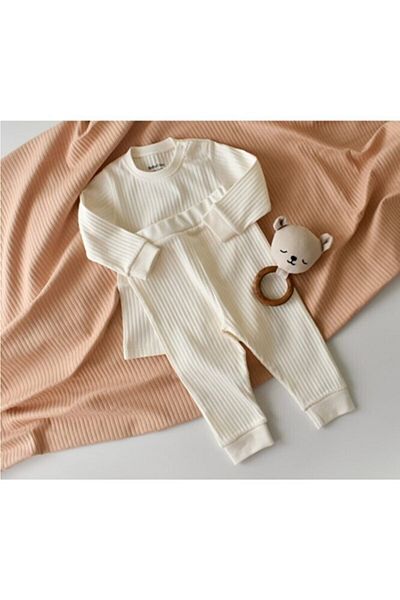 BabyCosy Organic Ribbed Top & Bottom Set