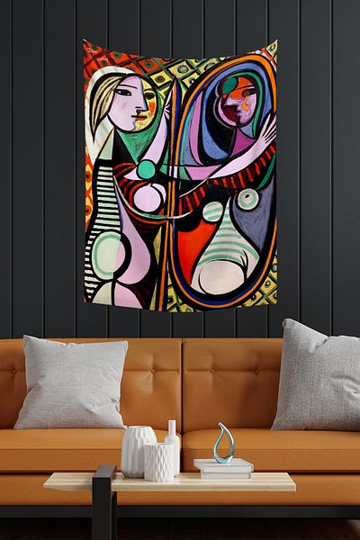 Vagonik Pablo Picasso Fată în fața oglinzii Covor de perete 140x100 Cm-70x100 Cm