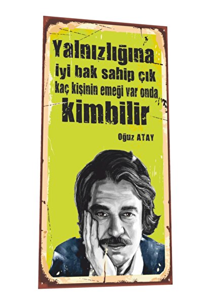 Oğuz Atay Mini Retro Wooden Poster
