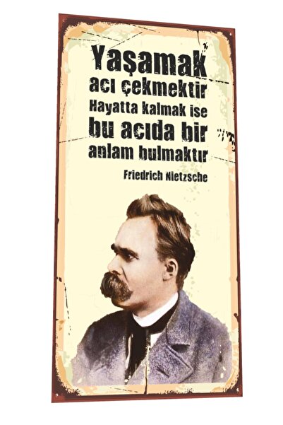Hayat Poster Μίνι ρετρό ξύλινη αφίσα Frederich Nietzsche