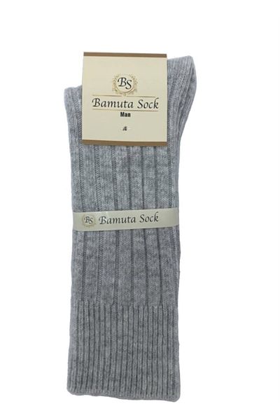 Bamuta Men's Wool Socks Seamless Winter Gray