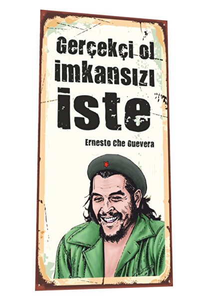 Hayat Poster Ernesto Che Guevara Mini Retro Ahşap Poster