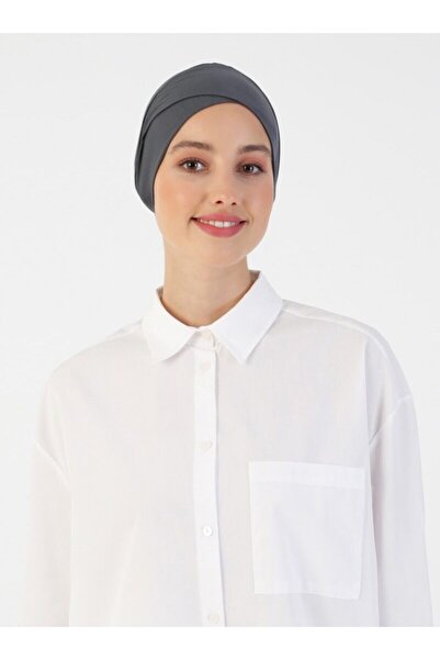 Ecardin Xl مقاس كبير مريح للارتداء المتقاطع حجاب بونيه - ST355 رمادي غامق