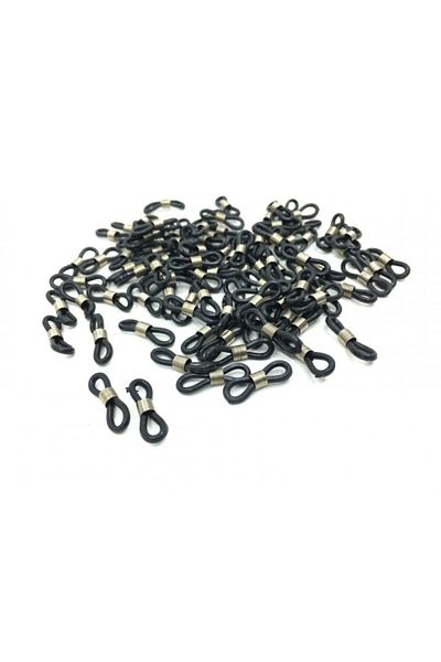 yiğit aksesuar Black Glasses Rubber Rope Hanger Apparatus 50 Pieces