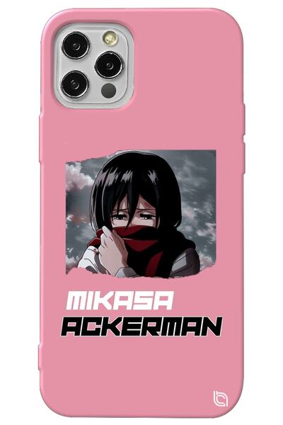 WANNA PROTECT iPhone 13 Pro Max Pink Premium Velvet Attack on Titan Mikasa Pa...