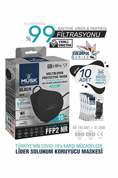 Musk Ffp2 Maske Siyah 20 Adet