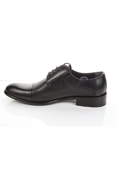 Fosco Men's Black Genuine Leather Neolite Sole Classic Shoes 7098 Mr