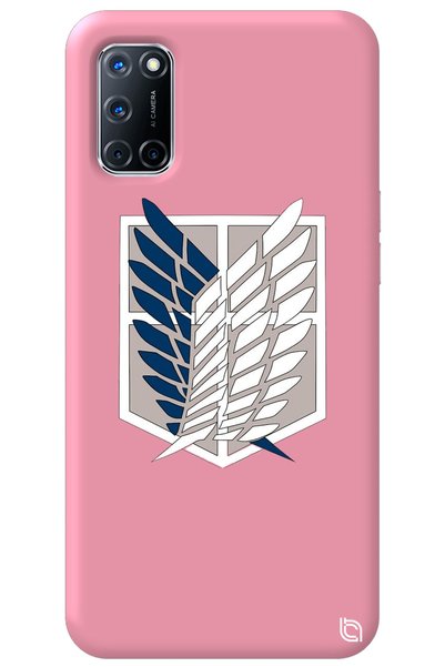 WANNA PROTECT Oppo A72 Pink Premium Velvet Inside Attack on Titan Patterned S...