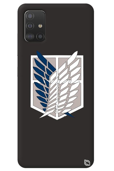 WANNA PROTECT Samsung A71 Black Premium Velvet Inside Attack on Titan Pattern...