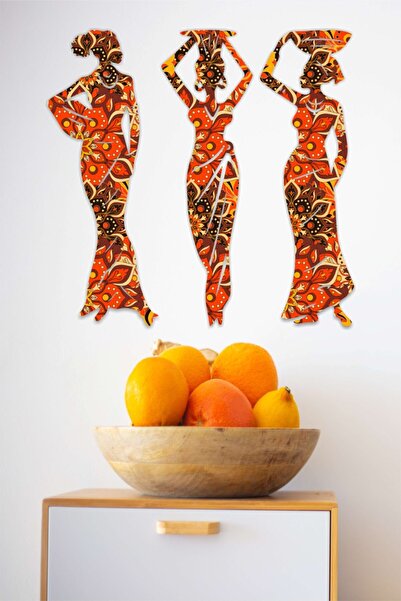 UNT Afrikalı Kadınlar Duvar Dekoru - Süsü, Ahşap Dekoratif Tablo